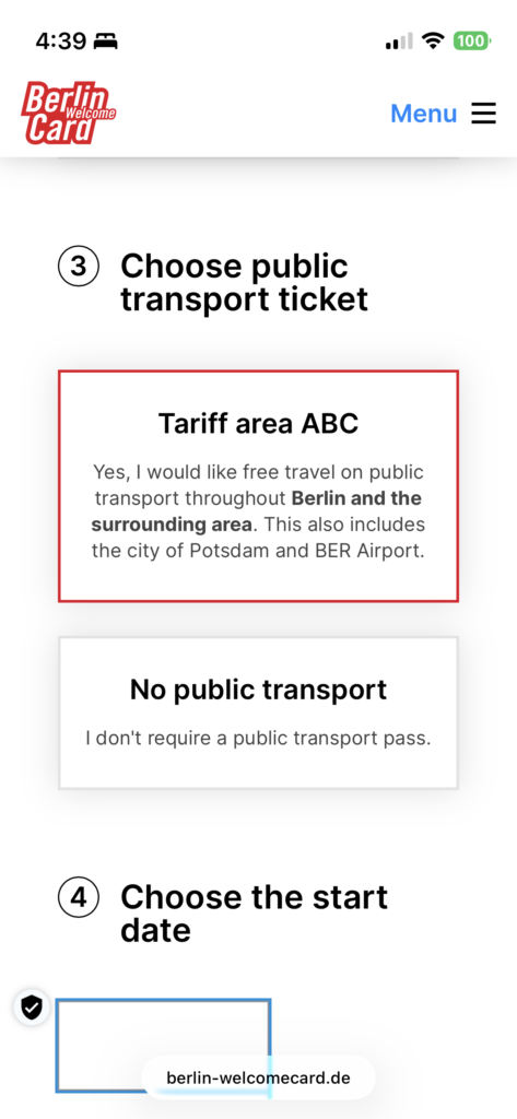 Berlin Welcome Card Transportation Zones
